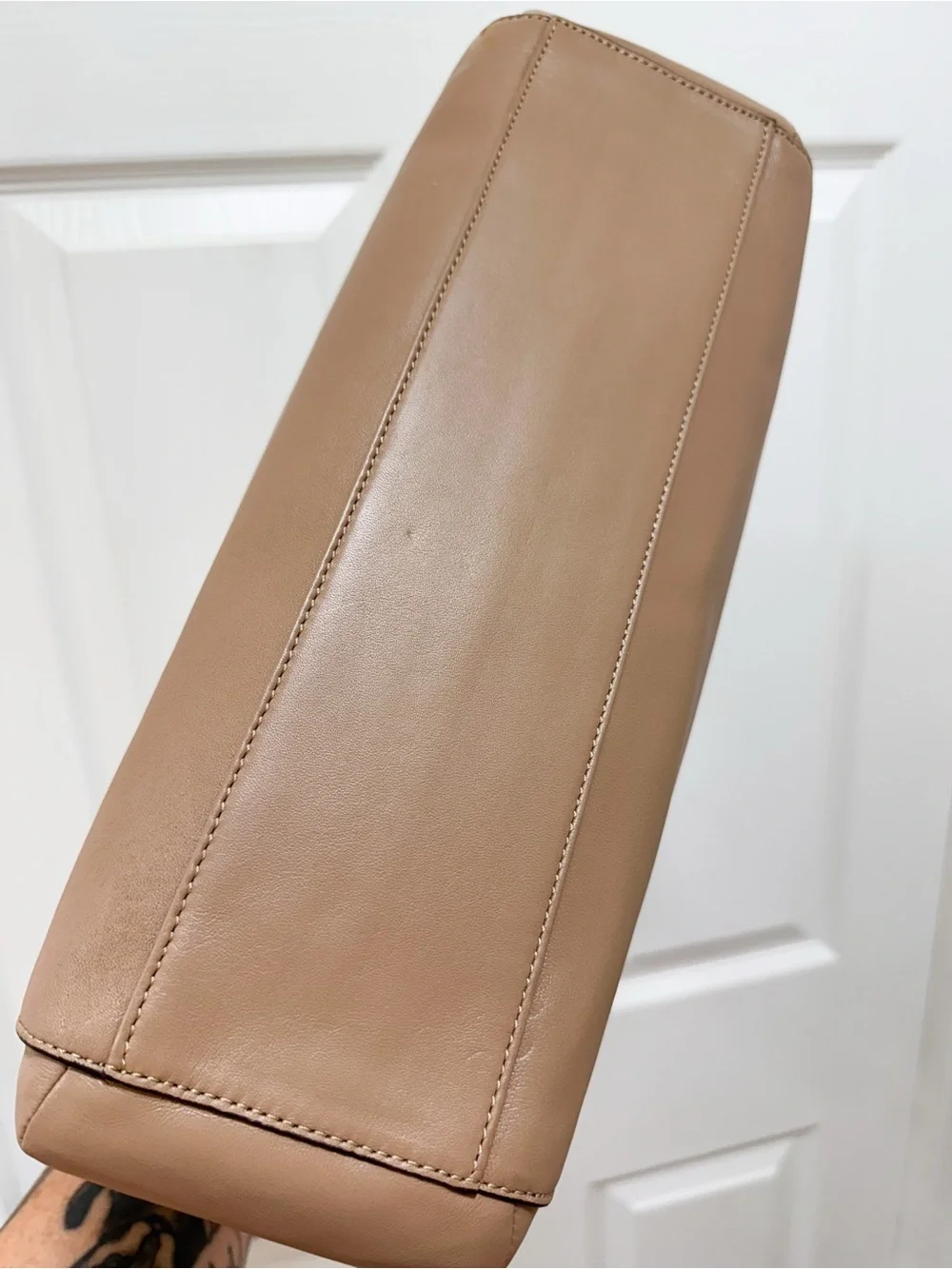 Coach Charlie Large Structured Hobo Mushroom Beige Python Leather NWT